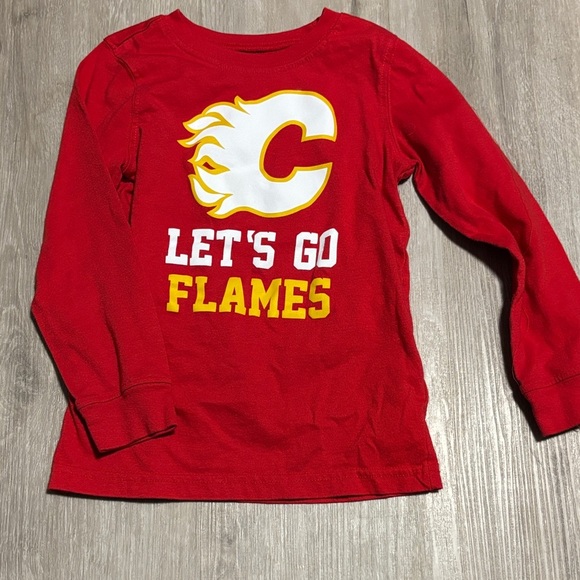 Red Flames Kids Long Sleeve Shirt - Picture 1 of 1